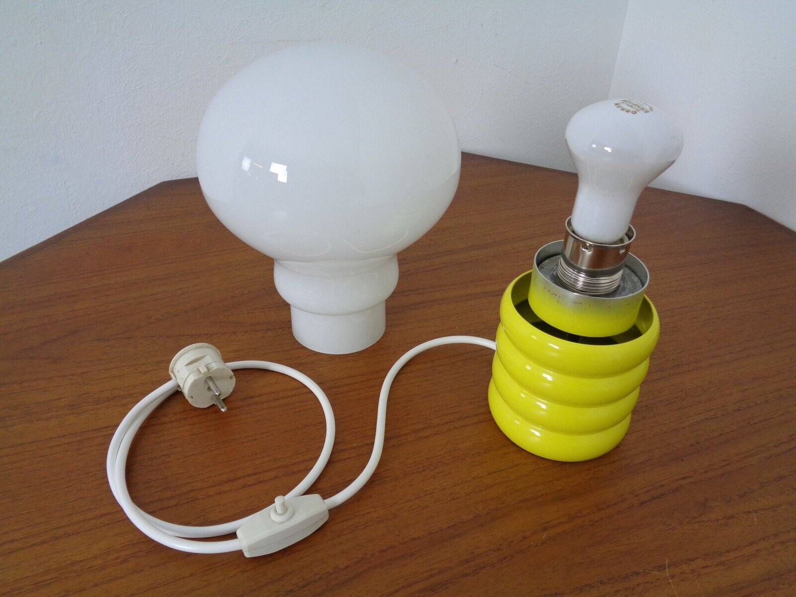 Yellow Opaline Glass Bulb Lamp by Ingo Maurer for M Design, 1960s