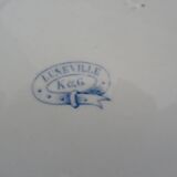 2 Hollow plates Luneville Keller and Guerin decoration blue flowers faience old