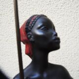 Old african woman statuette lamp