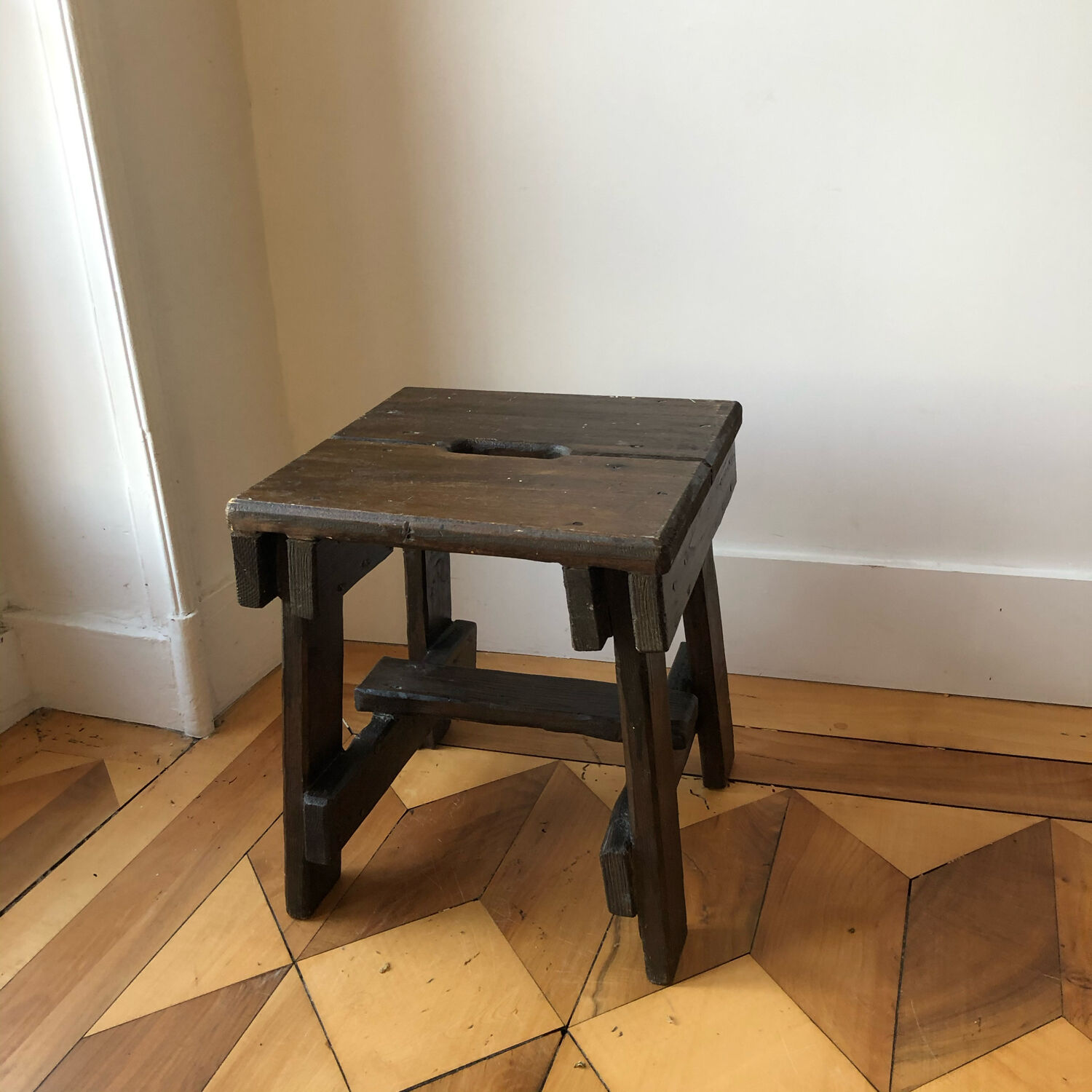 Rustic wood stool