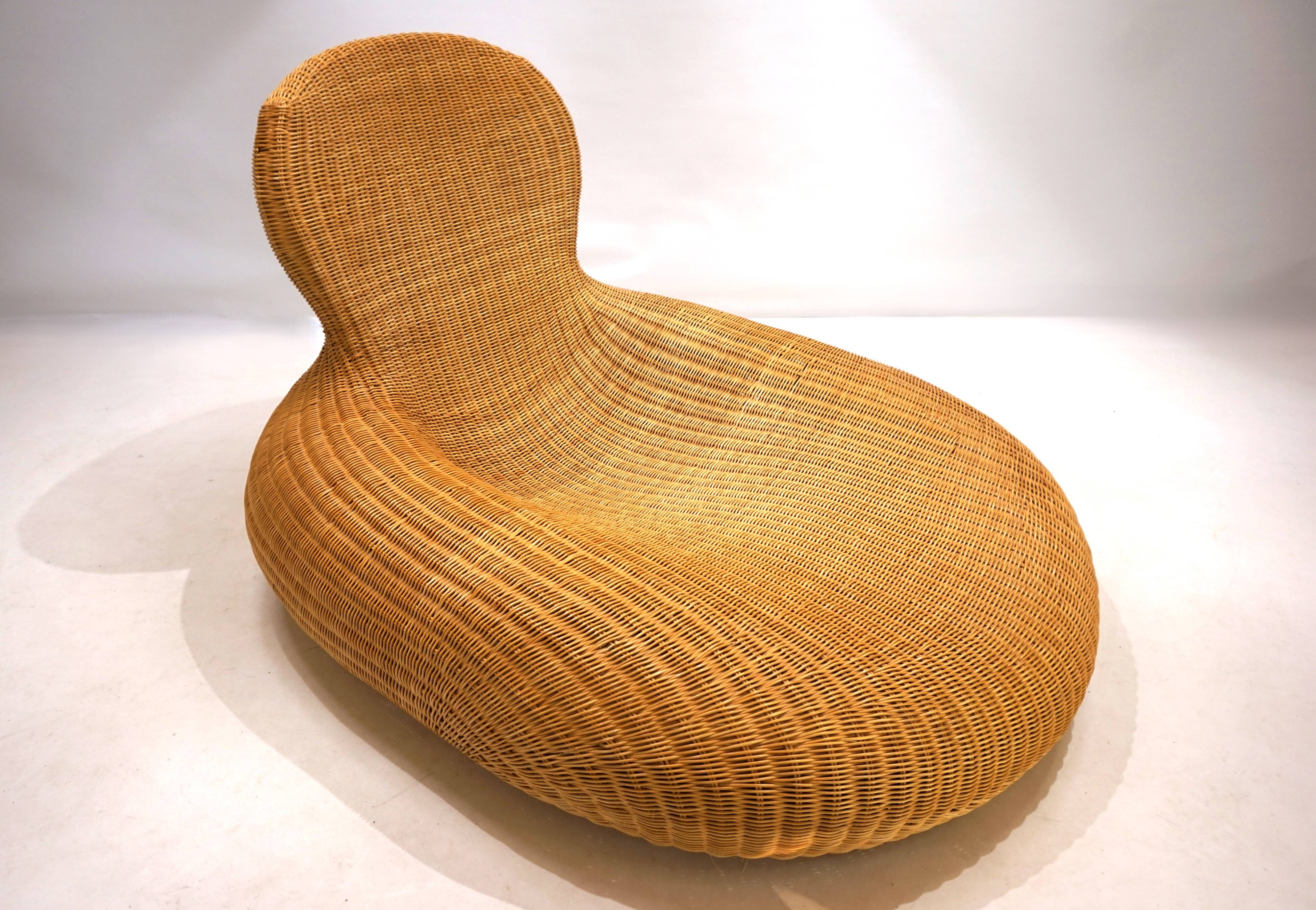 Fauteuil Storvik en rotin par Carl Öjerstam pour Ikea, 2001