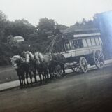 Old photograph 1900 stagecoach omnibus and horses Western Railway Company