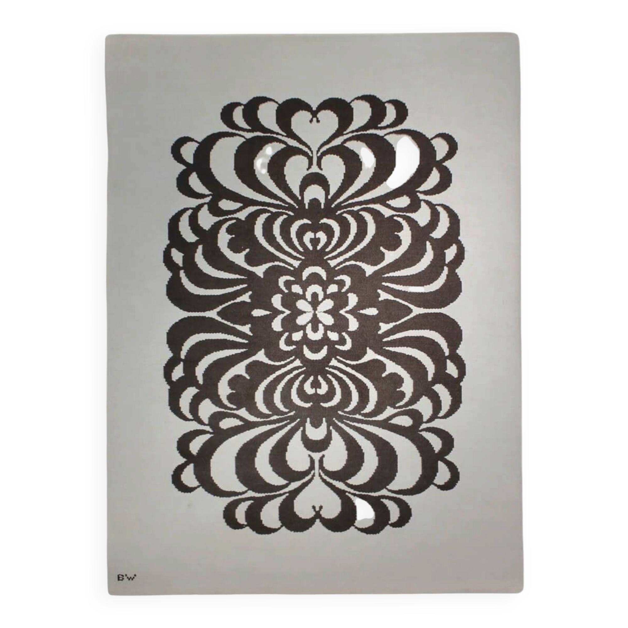 Berit Woelfer Mid-Century Graphic Double-Sided Wool Rug 160x240cm, Signed