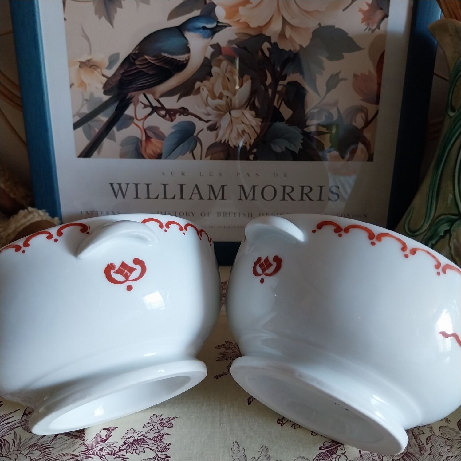 Antique earthenware bowls from Paris.