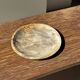 Petrified wood catchall, circular dish or plate in light beige D25 -3