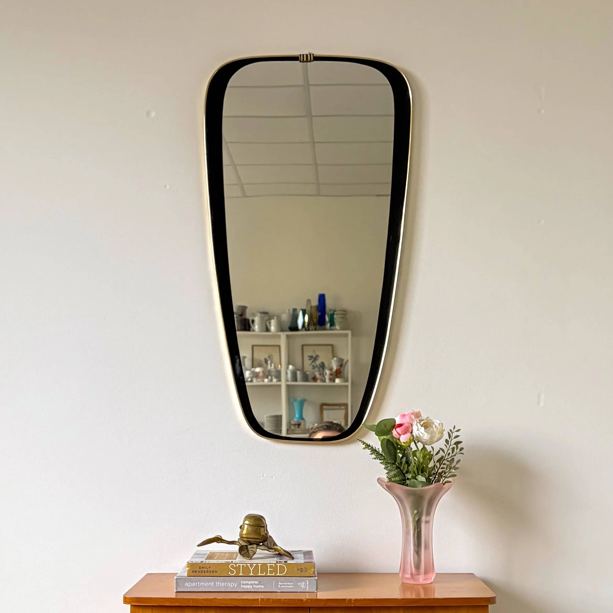 Miroir rétro freeform des années 1950