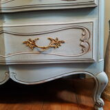 Aged blue patina chest of drawers