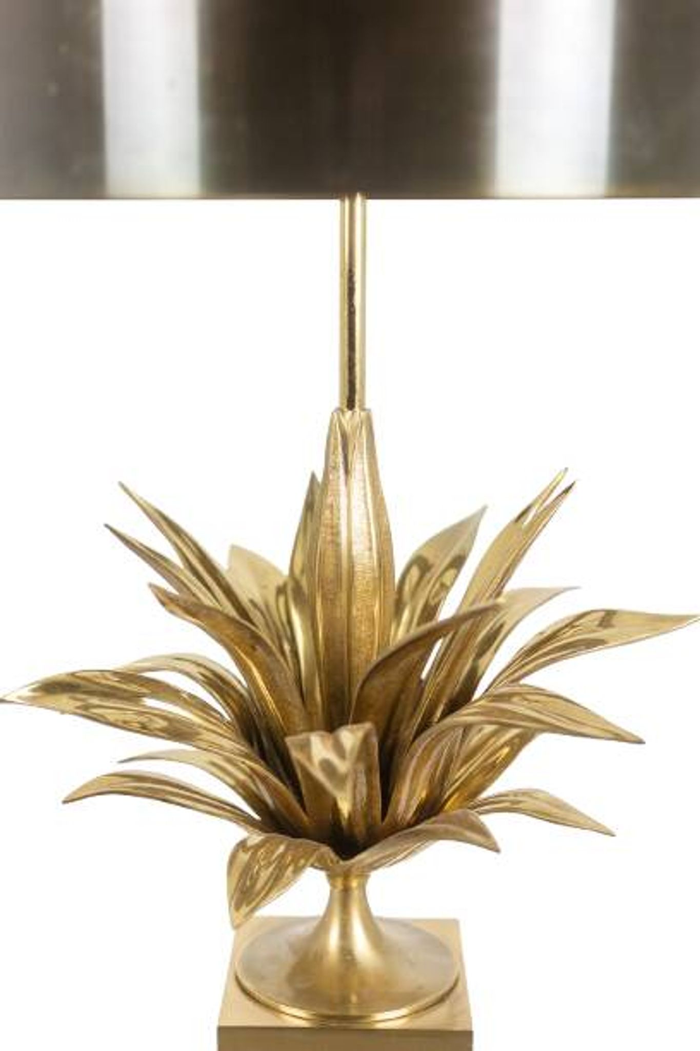 Maison Charles, "Agave" lamp in gilded bronze and patinated brass. 1970s