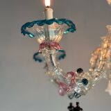 Rezzonico Venetian Chandelier in Multicolored Venetian Glass, 6 Light Arms