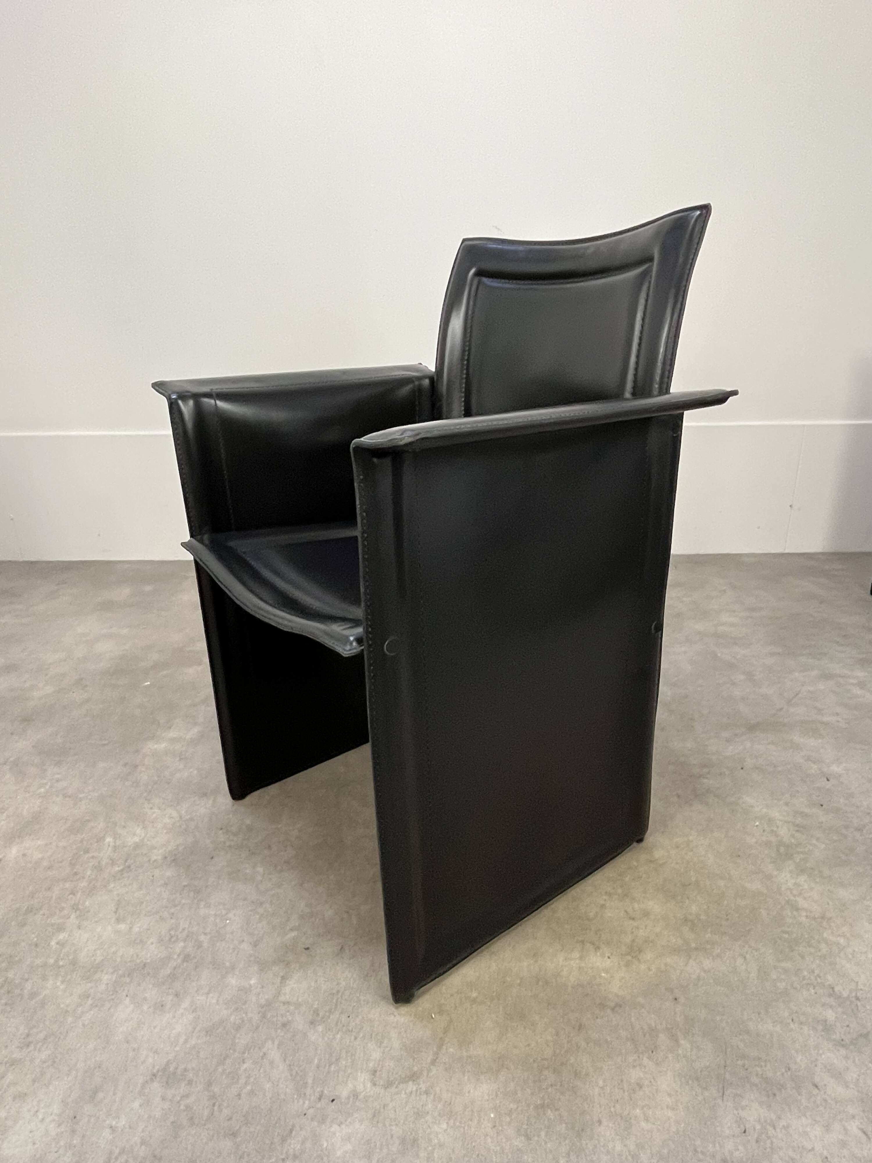 8 style Korium leather chairs in the style of Matteo Grassi