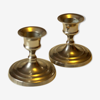 Two candleholders in silver plated