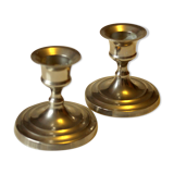 Deux bougeoirs argent plaqué