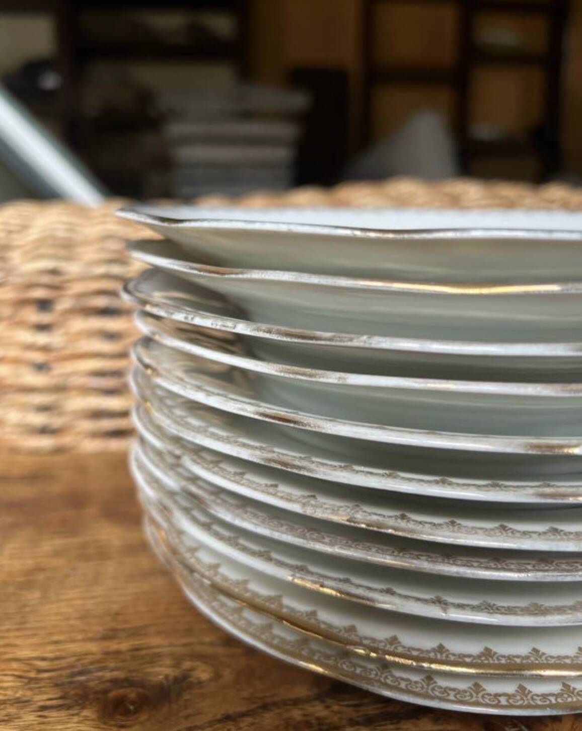 Set of 11 starter/dessert plates - Pommier Dureil 72 - Porcelain