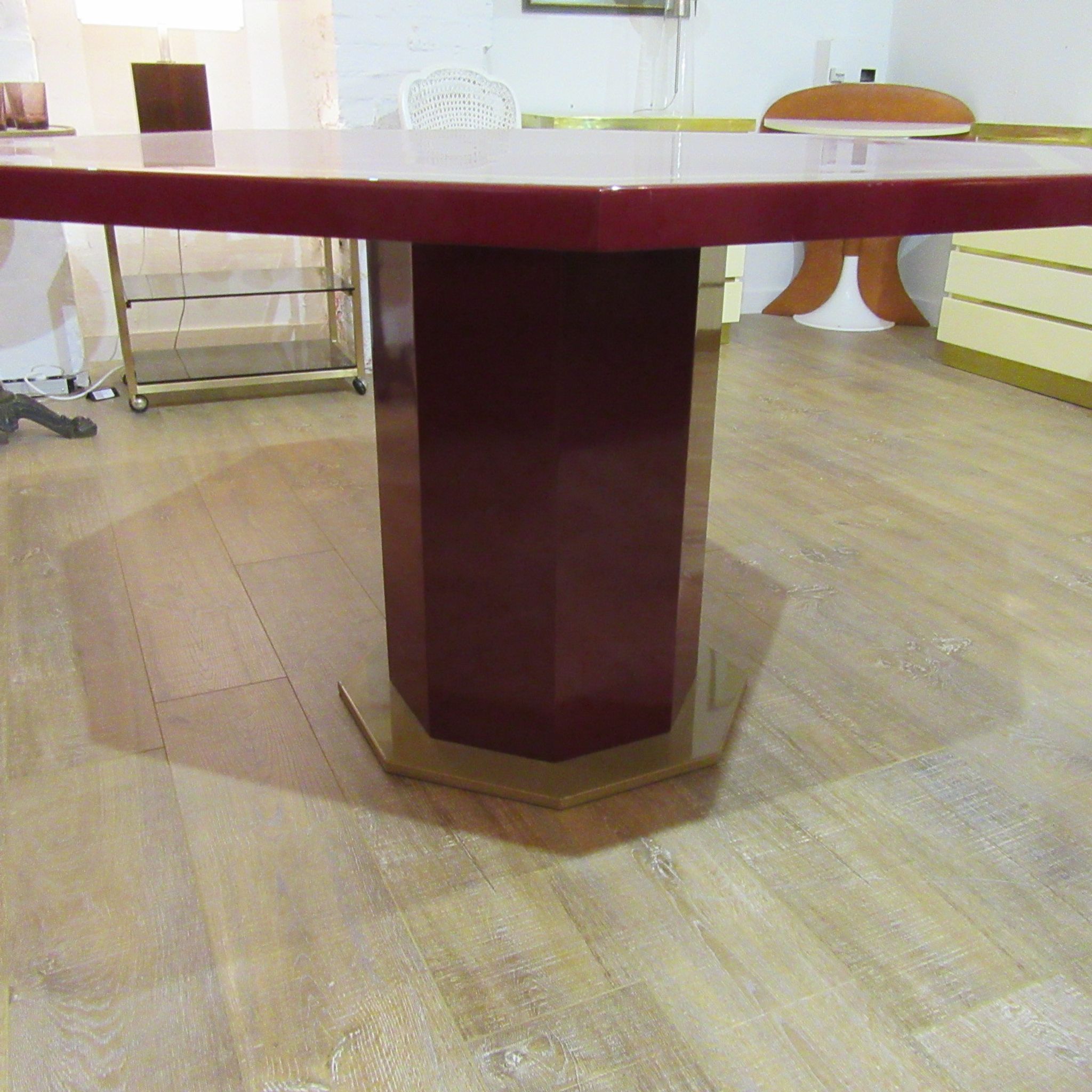 Red and gold laquered table