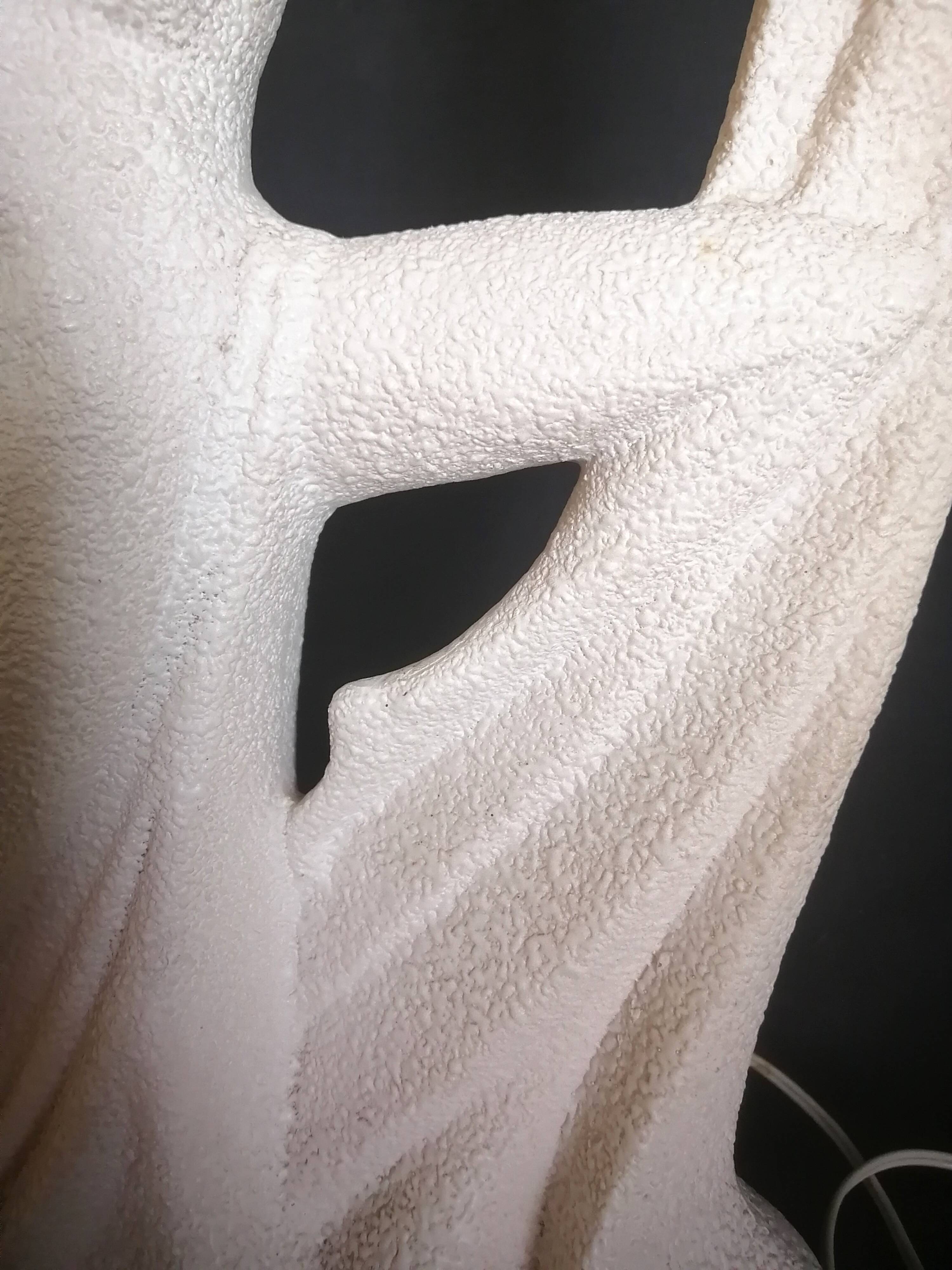 Art Deco lamp with stoneware resin sculpture, 1960s