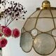 Vintage lampshade suspension in mother-of-pearl and brass