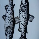 Plat ovale décor poissons Gien