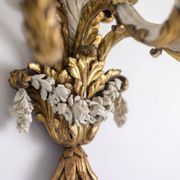 Pair of Louis XVI style wall lights in gilded and lacquered wood. Circa 1900.