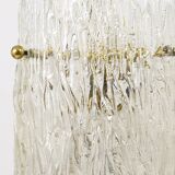 Two suspended lamps in glass and brass by J.T. Kalmar, Vienna, mid-century, Austria, 1950s.