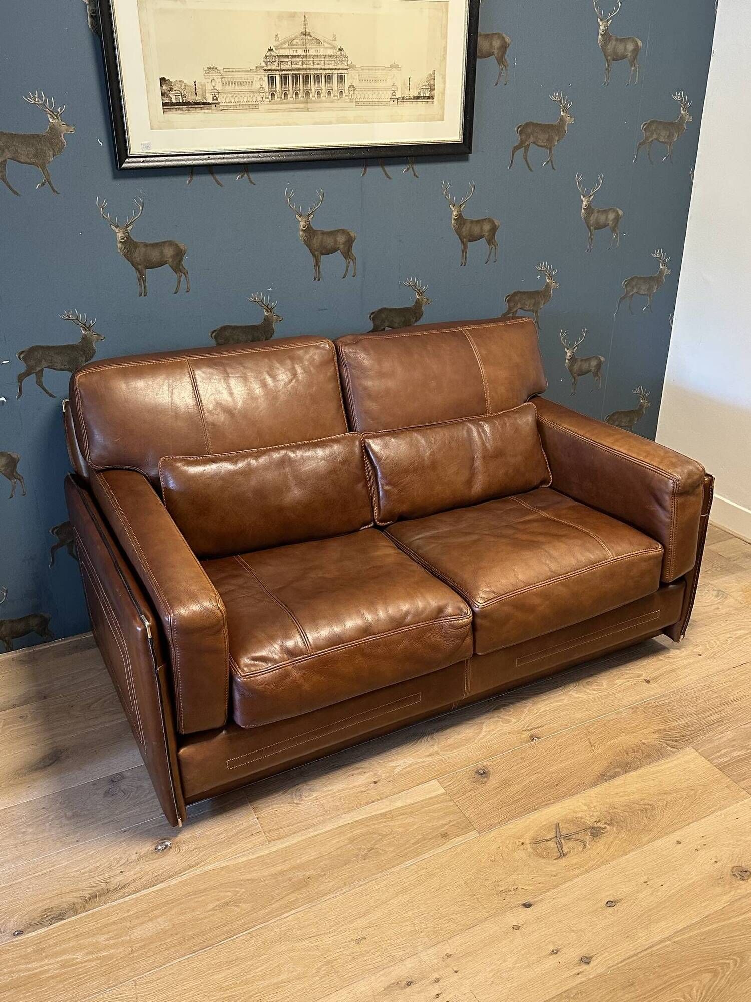 Beautiful buffalo leather 2-seater sofa
