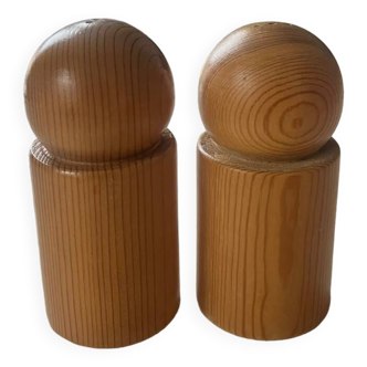 Vintage wooden salt and pepper set Finland aarikka