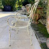 Pair of metal garden armchairs, 19th century