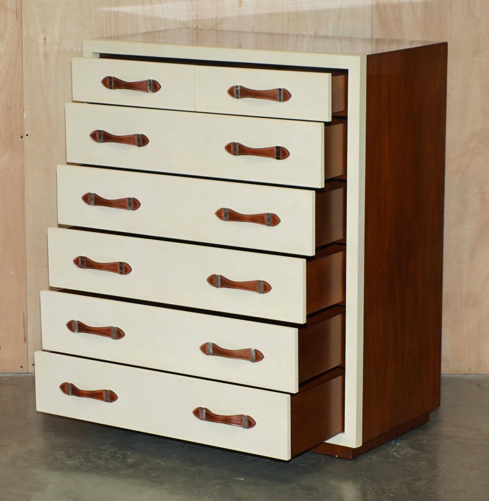 Ralph Lauren Modern Hollywood leather and wood chest of drawers