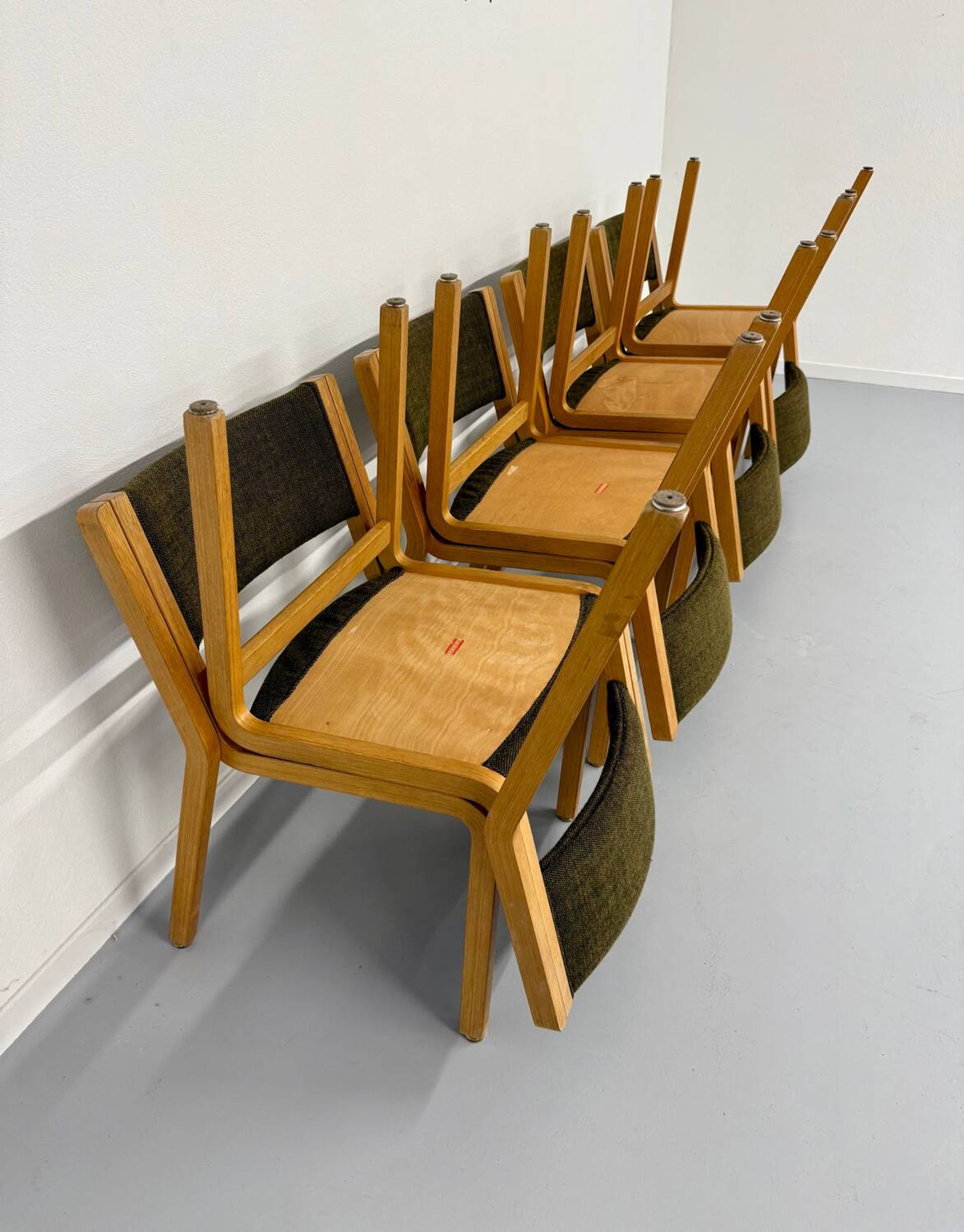 Set of 8 Thygesen and Sorensen / Magnus Olesen designer chairs from the 70s