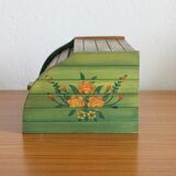 Vintage hand-painted wooden bread box