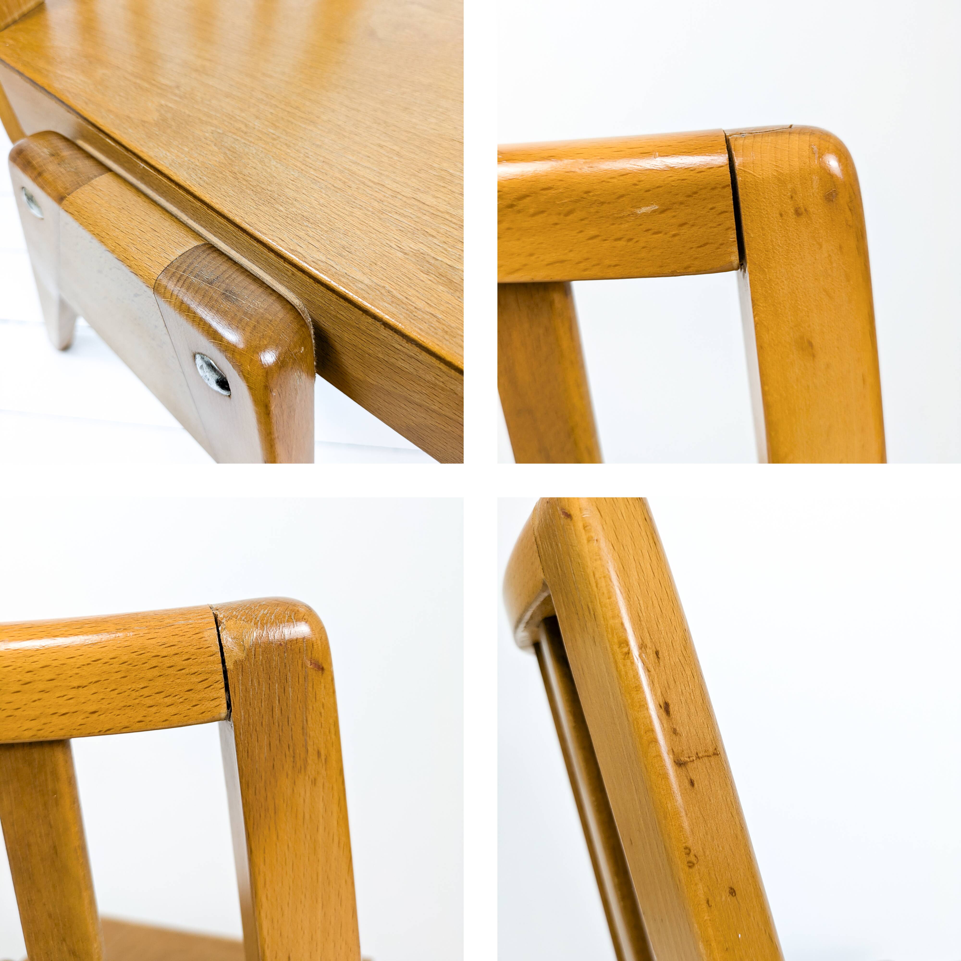 Set of 4 Danish Design Mid Century Wooden Stacking Chairs Streben Vintage Skandi Wooden Chair