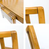 Set of 4 Danish Design Mid Century Wooden Stacking Chairs Streben Vintage Skandi Wooden Chair