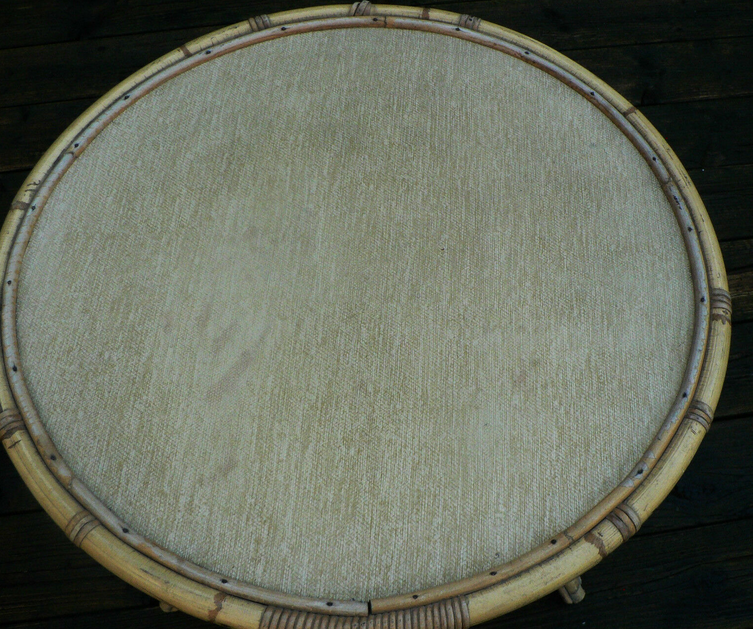 Details on vintage bamboo coffee table 1950s