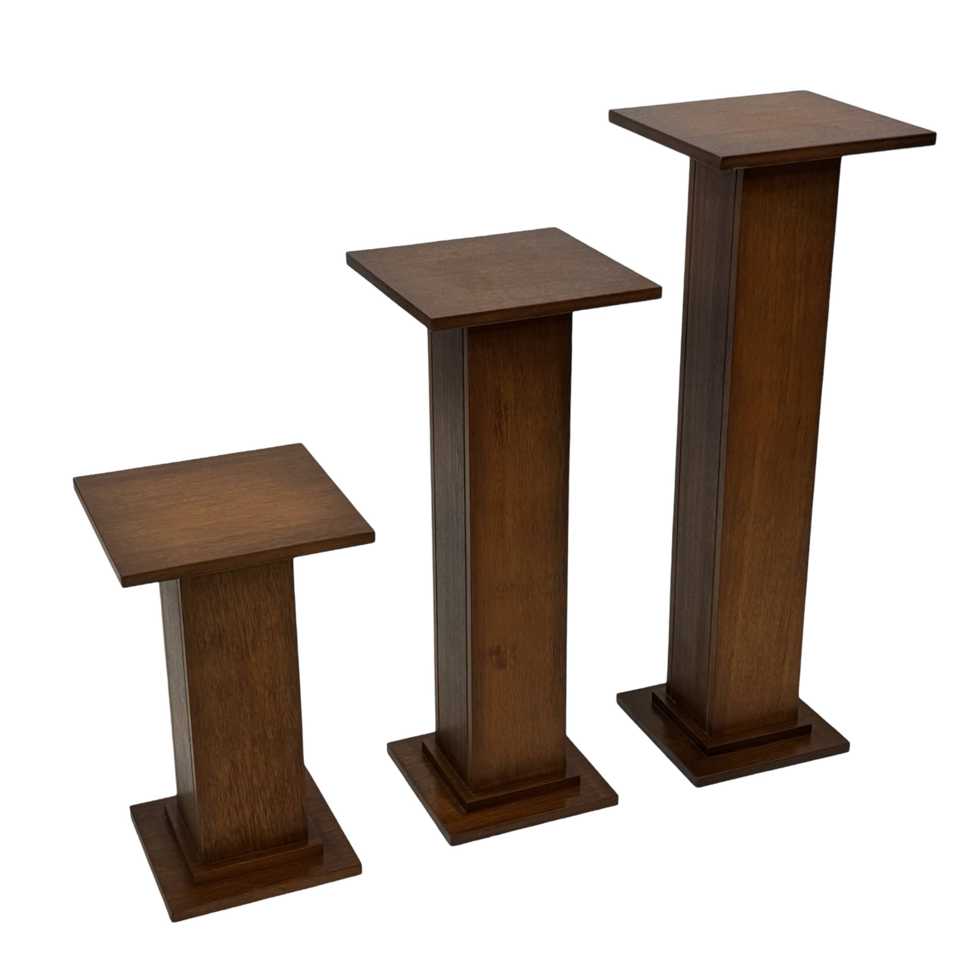 Set of 3 vintage wooden plant stands