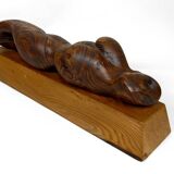 Important Sculpture of a Woman's Body, Cedar and Oak, Brutalism, 1970