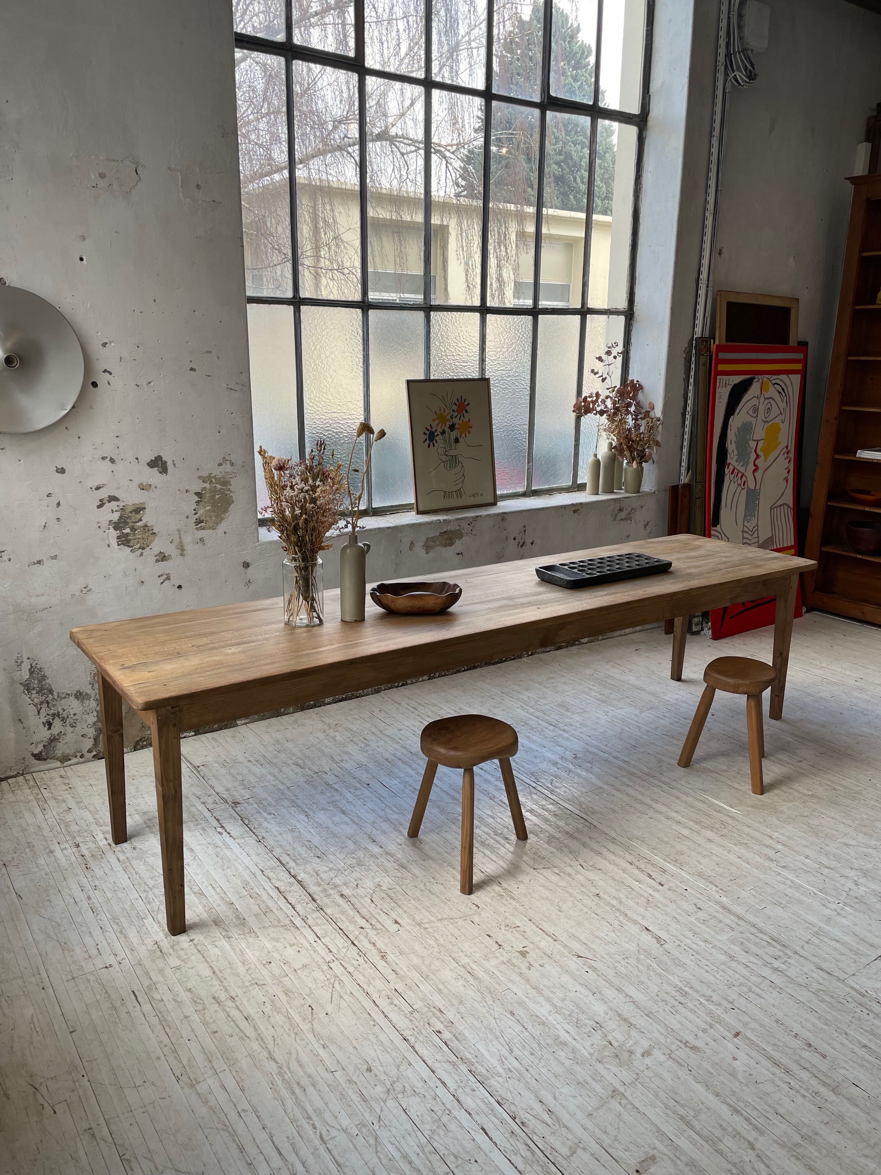 XL farmhouse table in beech and pine 3m