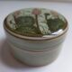 cracked celadon jewelry box signed Siam and numbered handmade lotus flower pattern