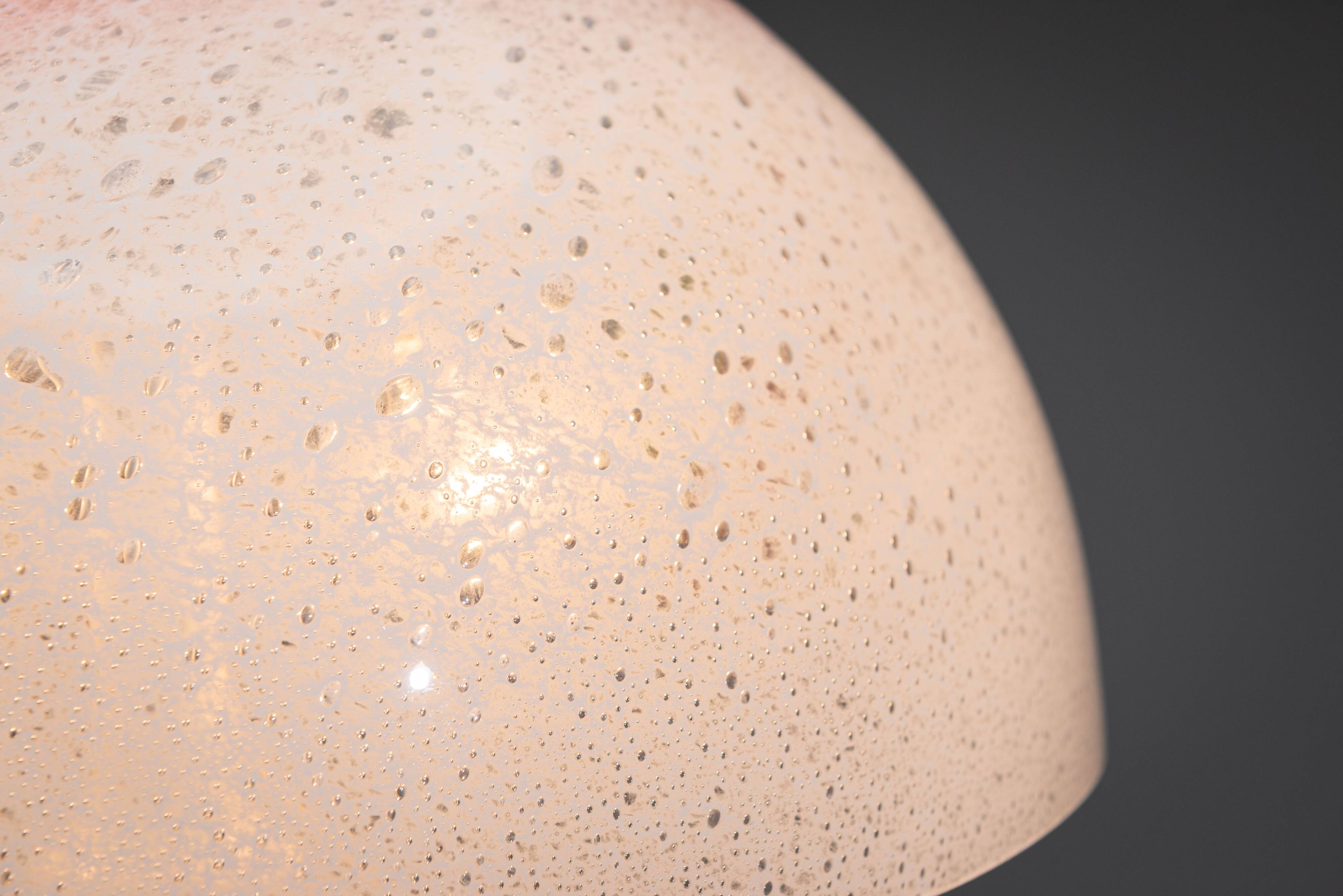 Doria table lamp in bubble glass with rainbow coloured details