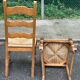 6 solid wood straw-seated dining chairs, Provençal style from the 20th century.