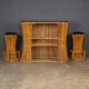 Striking 20thc italian standing bamboo dry bar & stools c.1960