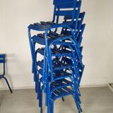 14 chaises bistrot métal bleu