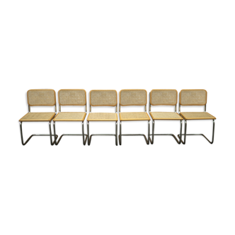 Set of 6 chairs Marcel Breuer model cesca B32