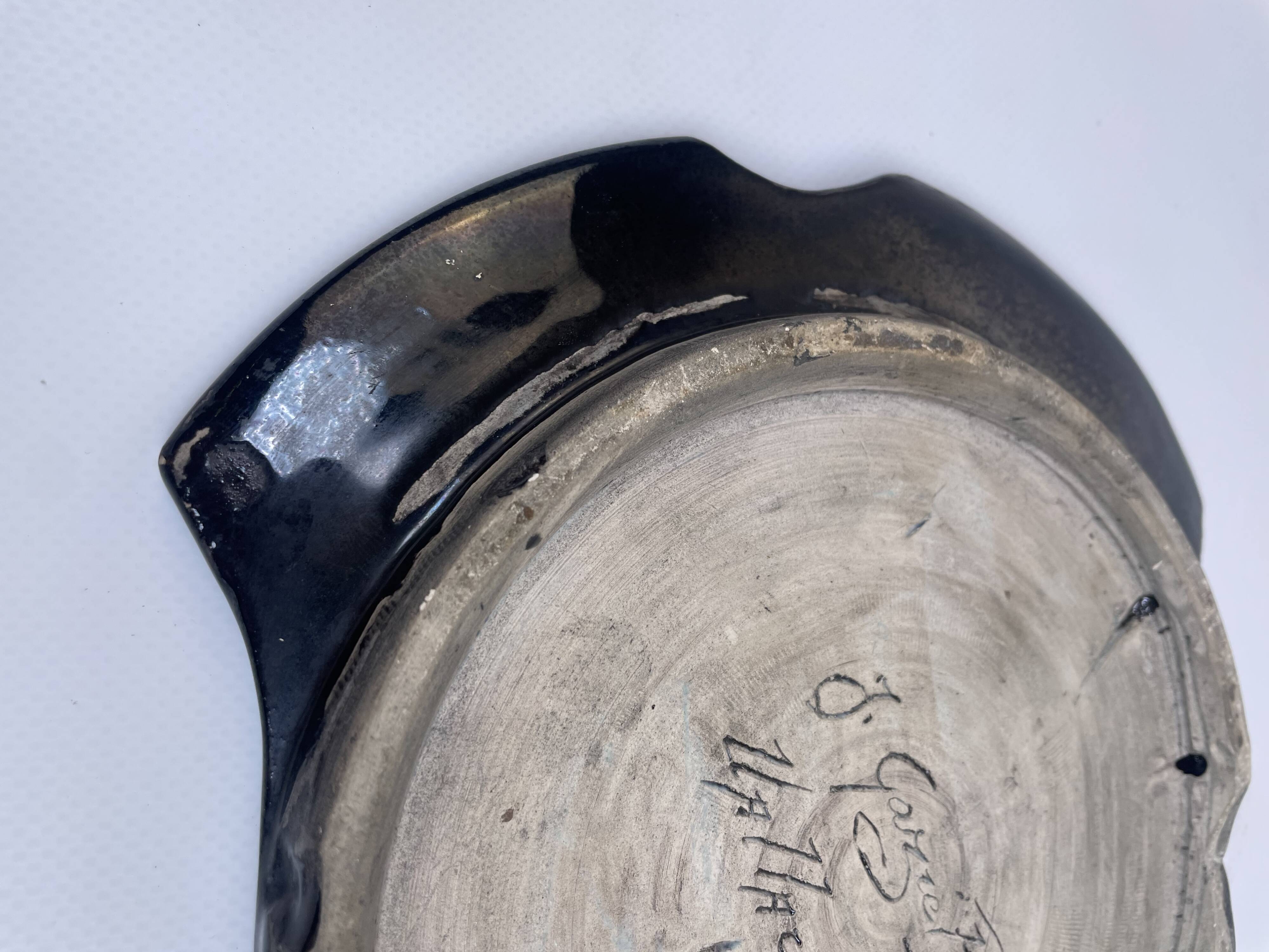 Wall plate signed Jean Gazietto Vallauris from the 50s