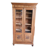 Bookcase showcase 2 doors 1900 in blond walnut