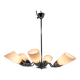 Mid-Century Chrome-Plated 6 Flamming Chandelier by Instala Decin, 1950s