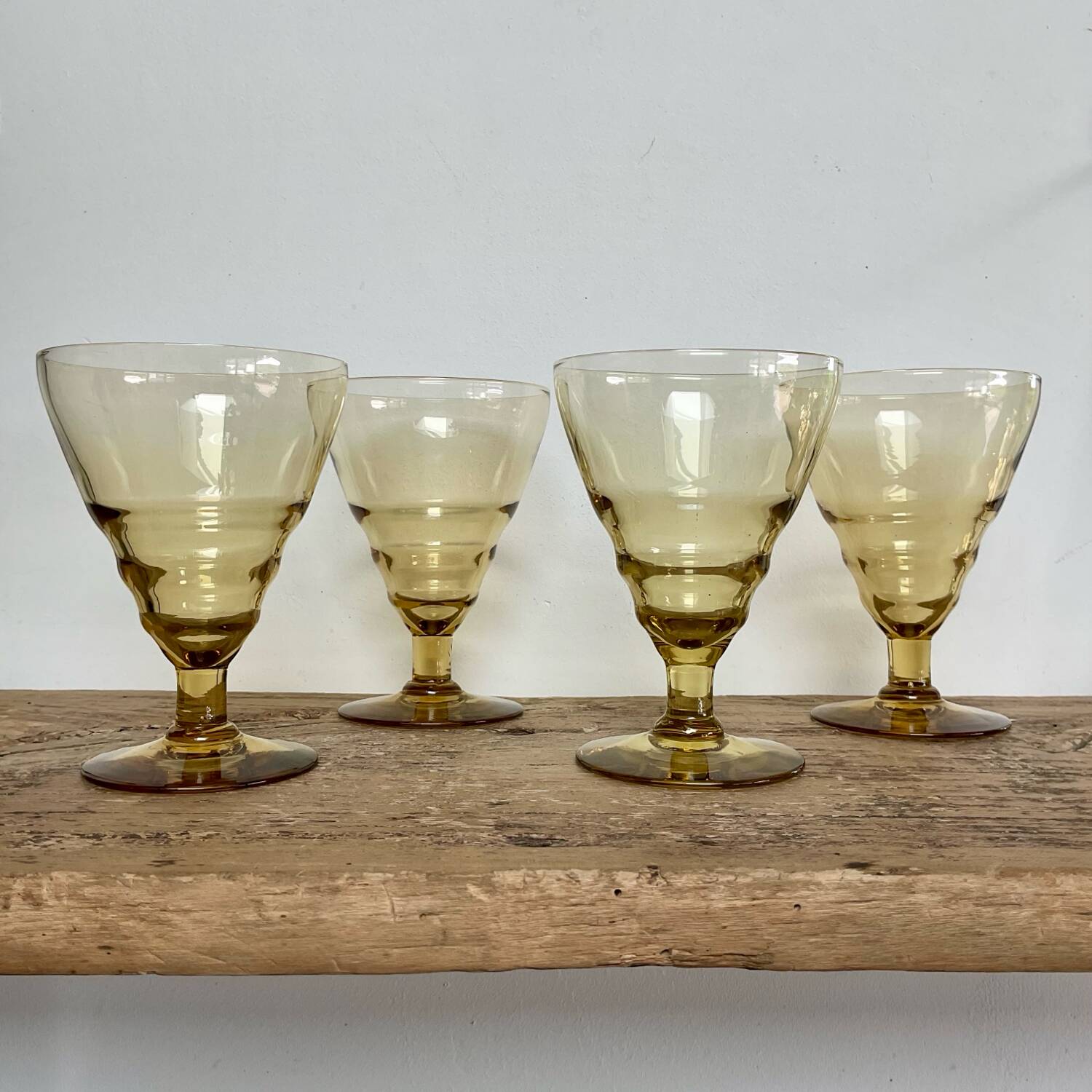 4 Art Deco wine glasses