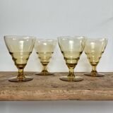 4 Art Deco wine glasses