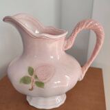 Small vase / small decanter floral pattern earthenware of Salins