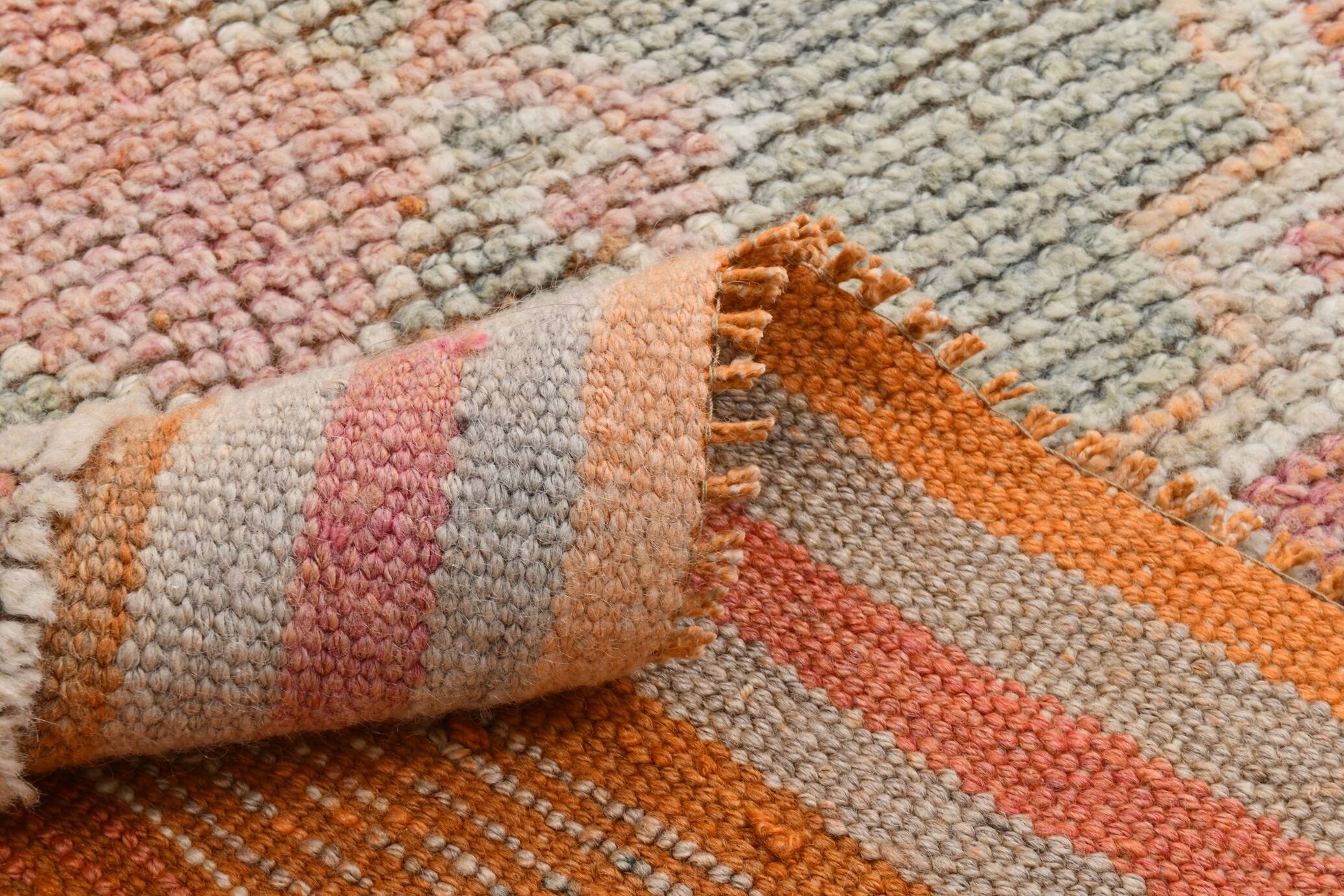 3x10 Peach Red Orange Turkish Runner Rug, 101x311Cm SK 22019