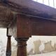 19th-century castle table, carved solid oak, 190cm.