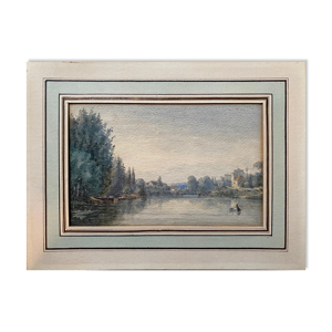 Tableau aquarelle 1872 Bord de